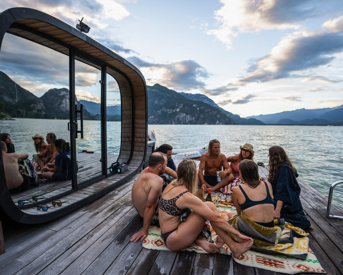 Guests sharing an InFlow sauna social