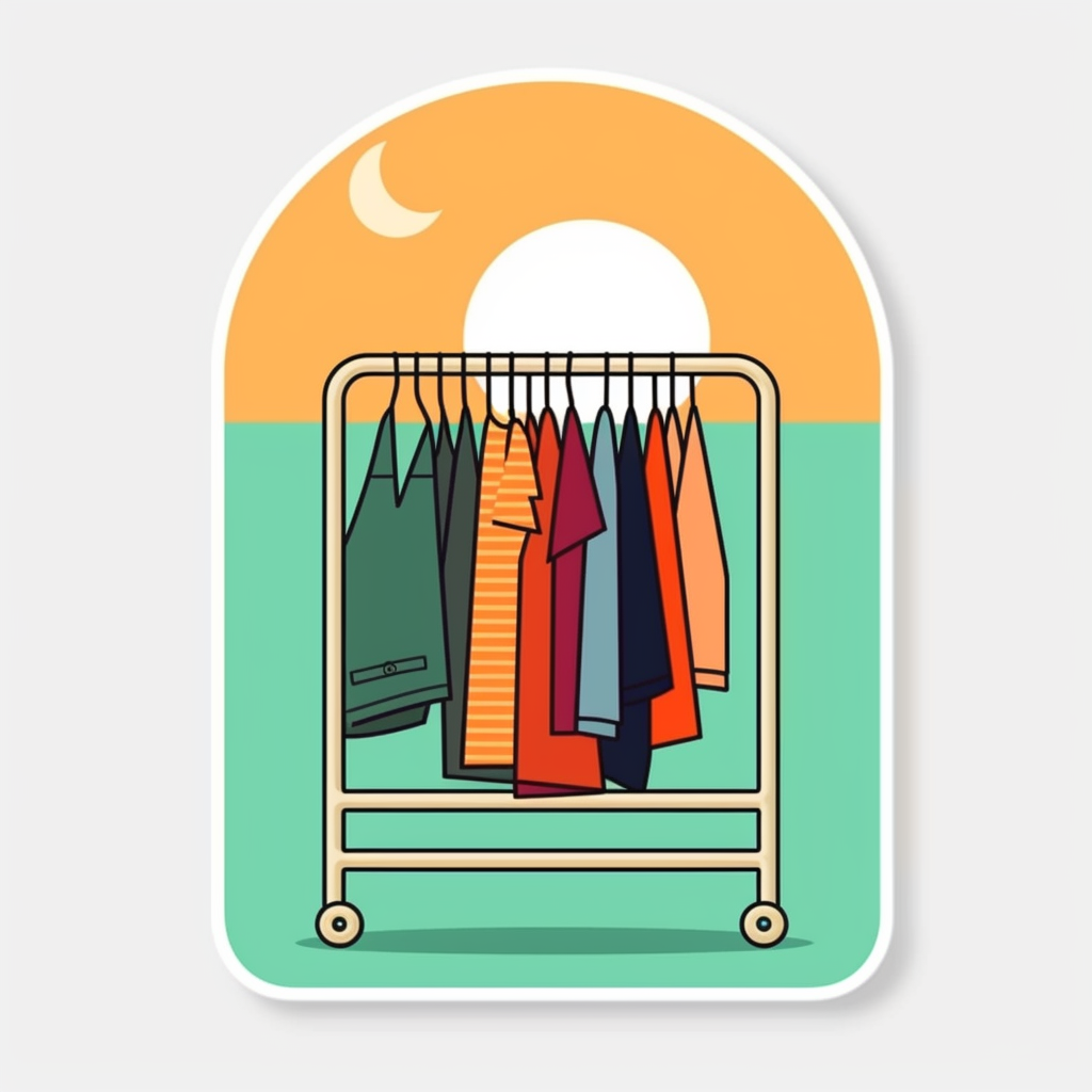 clothes rack in front of the moon