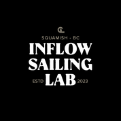 Inflow Sailing Lab logo with 'Squamish, BC' and 'ESTD 2023' text on a black background