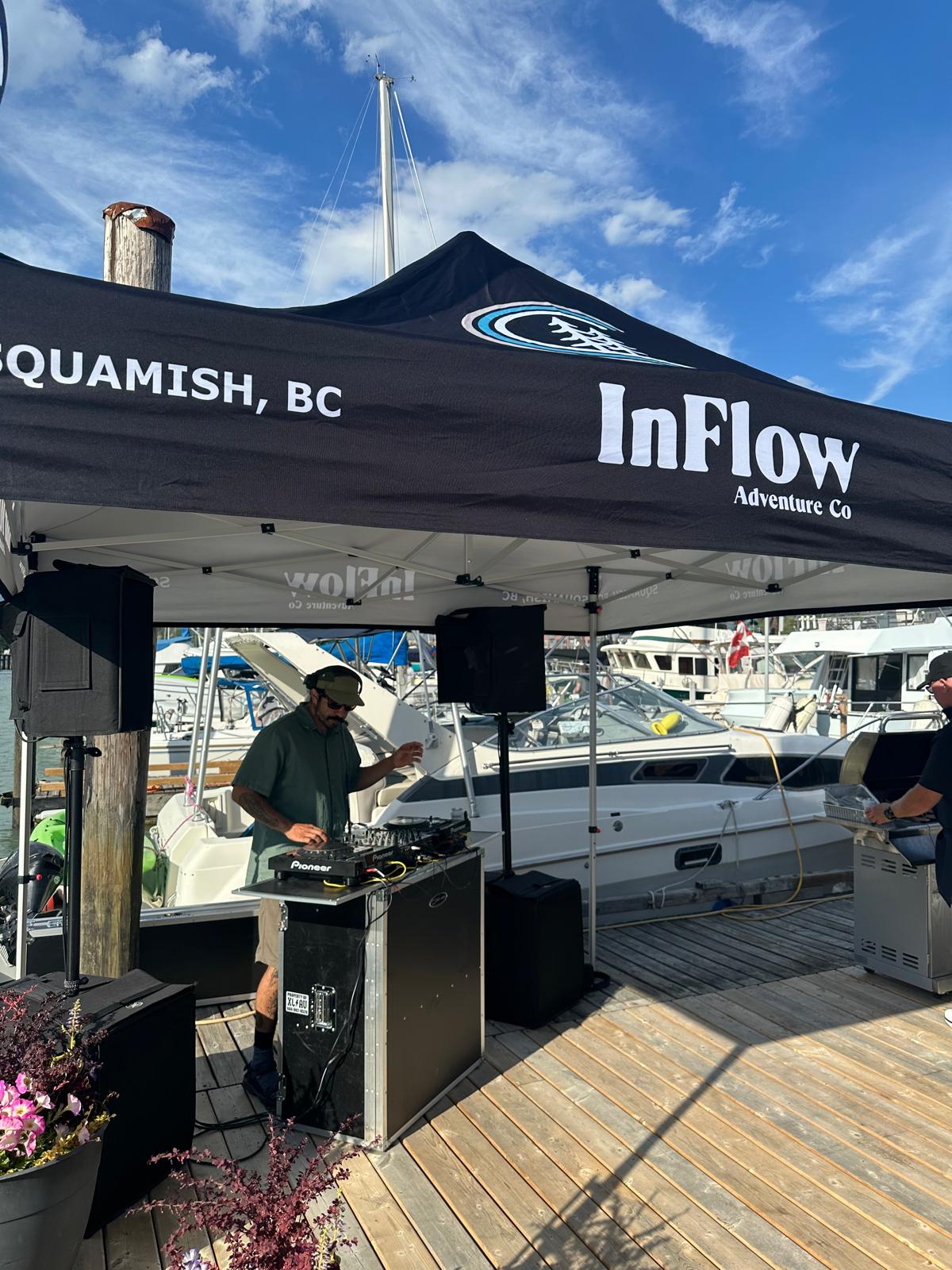 InFlow party on a dock in Squamish