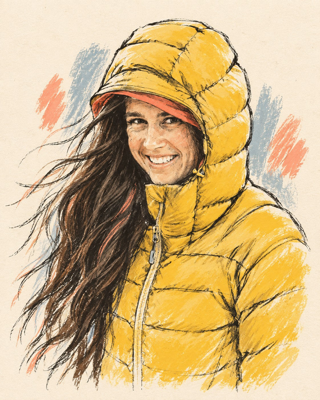 Illustrated portrait of first Raw Cuts speaker Bronwyn Hodgins